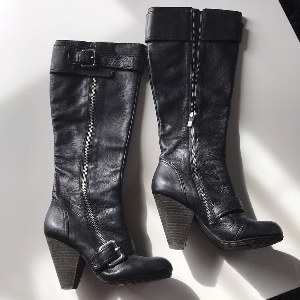 Vince Camuto Black Zipper Boots